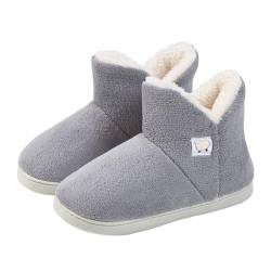 Hausschuhe Damen Winter Plüsch Warm Gefüttert Hausschuhe Pantoletten Bequeme Rutschfeste Winterstiefel Winter Warm Slipper-Stiefel Geschenk Für Frauen von mingchengheng