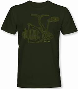 Angler T-Shirt: Time to Drill - Geschenk für Fischer und Angler - Geschenk für Angler - Anglerbekleidung Herren - Angelkleidung Männer - Angeln - Anglerin - Fisch - Grau - Army (XXL) von minifan