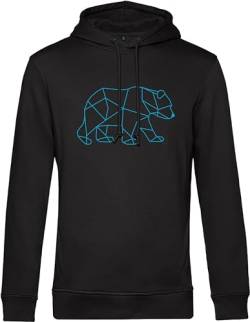 BIO Natur Pullover: Bär - Outdoor Kapuzenpullover - Geschenk für Wanderer - Bergsteiger Natur-Freunde Wald Fors-t Arbeiter Berg-e Outdoor - Kletter Pullover - Ski Pulli - Unisex Hoodie (L Black) von minifan