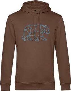 BIO Natur Pullover: Bär - Outdoor Kapuzenpullover - Geschenk für Wanderer - Bergsteiger Natur-Freunde Wald Fors-t Arbeiter Berg-e Outdoor - Kletter Pullover - Ski Pulli - Unisex Hoodie (M Mocha) von minifan