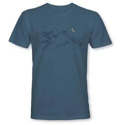 Berg T-Shirt Herren : Mond-Berge - Kletter T-Shirt Männer - Geschenk für Wanderer - Bergsteiger Outdoor Ausrüstung (L) von minifan