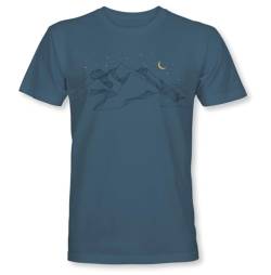 Berg T-Shirt Herren : Mond-Berge - Kletter T-Shirt Männer - Geschenk für Wanderer - Bergsteiger Outdoor Ausrüstung (S) von minifan