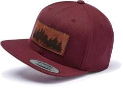 Cap Herren Flexfit Snapback : Woodland - Kappi für Naturliebhaber Damen Baseball Cap Kappe Mütze Outdoor Natur Wald Kletter Ausrüstung Wander Zubehör (Maroon/Maroon) von minifan