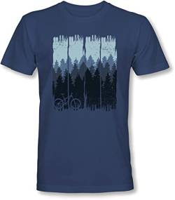 Fahrrad T-Shirt Herren : Bike Wood - Sport Tshirts Herren - Mountainbike Shirt (XL) von minifan