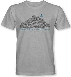 Fahrrad T-Shirt Herren : Ride Bikes Not Tanks - Sport Tshirts Peace Herren - Mountainbike Rennrad Shirt MTB (3XL) von minifan