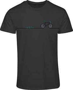 Fahrrad T-Shirt Herren : Ride The Line - Sport Tshirts Herren - Mountainbike Rennrad Shirt MTB (L) von minifan