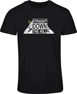 Fahrrad T-Shirt Herren : Straight Down The Hill - Radsport Tshirts Herren - Mountainbike MTB Shirt (L) von minifan