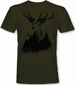 Jäger T-Shirt: Jagdfieber - Geschenk für Jäger - Jägerbekleidung Jagdkleidung Herren - Geschenke für Männer - Jagd Tshirt - Hirsch Eber Outdoor Natur Army Hunter Waidmannsheil (XL) von minifan