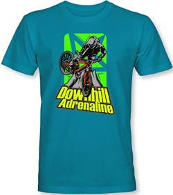 Kinder T-Shirt: Downhill Adrenaline - Fahrrad Geschenk-e Jungen & Mädchen - Radfahrer-in Mountain Bike MTB BMX Roller Rad Outdoor Junge Kind (140) von minifan