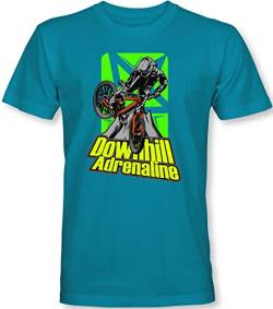 Kinder T-Shirt: Downhill Adrenaline - Fahrrad Geschenk-e Jungen & Mädchen - Radfahrer-in Mountain Bike MTB BMX Roller Rad Outdoor Junge Kind (152) von minifan