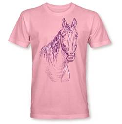 Mädchen Pferde T-Shirt: Pferd - Geburtstag-s Shirt Pferd - Kinder - Geschenk-Idee - Freundin - Reiten Pony - Horse-Girl - Pink Rosa - Niedlich - Pony T-Shirt - Kindergeburtstag - Pferdesport (128) von minifan