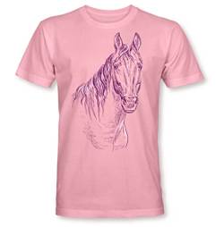 Mädchen Pferde T-Shirt: Pferd - Geburtstag-s Shirt Pferd - Kinder - Geschenk-Idee - Freundin - Reiten Pony - Horse-Girl - Pink Rosa - Niedlich - Pony T-Shirt - Kindergeburtstag - Pferdesport (140) von minifan