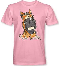 Mädchen Pferde T-Shirt: Pferde Verrückt - Geburtstag-s Shirt Pferd - Kinder - Geschenk-Idee - Reiten Pony - Horse-Girl - Pink Rosa - Niedlich - Pony T-Shirt - Kindergeburtstag - Pferdesport (128) von minifan