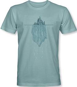 Natur T-Shirt Herren : Eisberg - Kletter T-Shirt Männer - Geschenk für Wanderer - Bergsteiger Outdoor Ausrüstung Klimawandel T-Shirt (L) von minifan