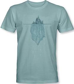 Natur T-Shirt Herren : Eisberg - Kletter T-Shirt Männer - Geschenk für Wanderer - Bergsteiger Outdoor Ausrüstung Klimawandel T-Shirt (XL) von minifan