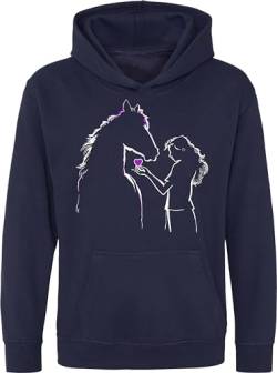 Pferde Pullover Mädchen : Pferde Liebe - Kapuzenpullover für Mädchen - Pferde Geschenk - Kinder Hoodie Pferd - Reitsport Bekleidung - My Horse - REIT-Zubehör (128) von minifan