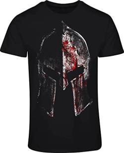 Sparta T-Shirt Herren : Sparta Helm - Fitness T-Shirt Wikinger Geschenke für Männer - Wikinger Kleidung (L) von minifan