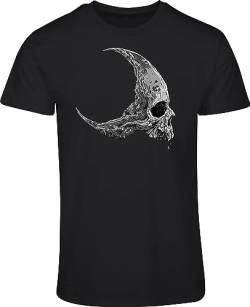 Totenkopf Shirt Herren - Moon-Skull - Horror T-Shirt Männer - Skull Tshirt - Halloween Totenschädel Death Metal Biker Gothic (4XL) von minifan