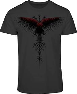 Wikinger Shirt Herren : Blutrabe - Rabe T-Shirt Wikinger Geschenke für Männer - Wikinger Kleidung (3XL) Dark Grey von minifan