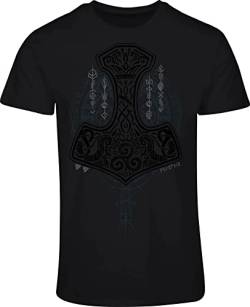 Wikinger Shirt Herren : Mjölnir - Thors Hammer - Fitness T-Shirt Wikinger Geschenke für Männer - Wikinger Kleidung (5XL) von minifan