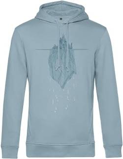 minifan Bio Natur Pullover: Eisberg - Outdoor Kapuzenpullover - Geschenk für Wanderer - Bergsteiger Outdoor Ausrüstung Klimawandel - Kletter Pullover - Ski Pulli - Unisex Hoodie (XL) von minifan