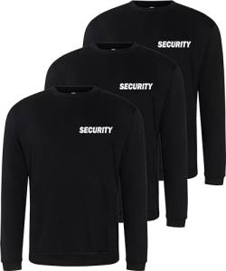 minifan Pullover: Security - 3er Pack - Pullover für Sicherheitsdienst · Türsteher und Ordner Security Sweat-Shirt Hoodie Sweater Dienstbekleidung (5XL) von minifan