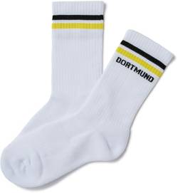 minifan Retrosocken: Dortmund - 2 Paar Tennissocken weiß Sportsocken, Freizeitsocken, Atmungsaktiv, für Herren & Damen (41/43 Dor) von minifan