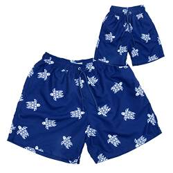 miniloo Badeshorts Partnerlook Papa und Sohn 110-116 Schildkröte blau - Hochwertiges Set Badehose Vater Sohn 4-5 Jahre - Badeshorts für Vater und Sohn von miniloo