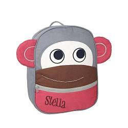 Personalisierter Kindergarten-Rucksack mit Name für Jungen Mädchen | Motiv Affe Tiere | Kleiner Rucksack für Kinder 2-6 Jahre von minimutz
