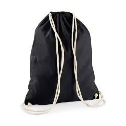 minimutz Turnbeutel Baumwolle zum Zuziehen - Schuhbeutel zum Bemalen Bedrucken - Sportbeutel Gymbag Jute Rucksack (schwarz) von minimutz