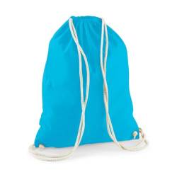 minimutz Turnbeutel Baumwolle zum Zuziehen - Schuhbeutel zum Bemalen Bedrucken - Sportbeutel Gymbag Jute Rucksack (surfblau) von minimutz