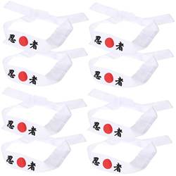 8 Stk Stirnband Mit Ninja-print Sushi-koch-bandana-krawatte Japanische Bandana-stirnbänder Für Männer Geburtstagsparty-hüte Kinder Hijab Baumwolle Sport Kopfbedeckung Fräulein Weiß von minkissy