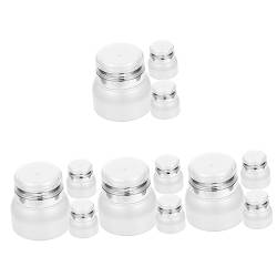 Creme 12-Teiliges Vakuum-Cremeglas Mini-Reiseflaschen Reiseset Toilettenartikel Reiselotion Airless-Pumpdosen Leere Airless-Flaschen Make-Up-Kosmetikdose Pumpspender-Flasche von minkissy