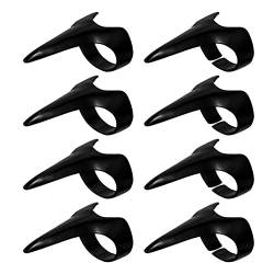 Minkissy Halloween Finger Krallen Ringe Nagel Kostüm Finger Klaue Nägel Gothic Punk Nägel für Cosplay Party 8Pcs Schwarz von minkissy