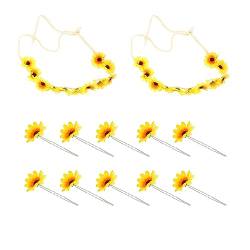 minkissy 10 Stk Kartensatz Haarschmuck für den Strand Haarschmuck für Kleinkinder Tiara Haarbänder Haarnadel floraler Kopfschmuck die Blumen Stirnband Stift Kopfbedeckung Braut Stoff von minkissy