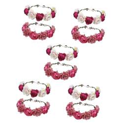 minkissy 10 Stk Rosa Stirnband Haarschmuck Stoff Blumenmädchen Schmücken Reisen von minkissy