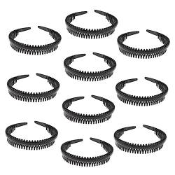 minkissy 10st Schwarz Sportliche Stirnbänder Sport-stirnband Stirnbänder Für Herren Gewelltes Stirnband Dehnbare Stirnbänder Für Frauen Kämme Sport-stirnbänder Für Damen Welle Metall Mann von minkissy