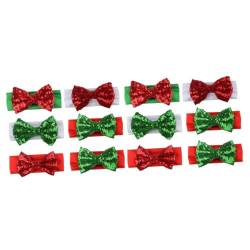 minkissy 12 Neugeborene Weihnachtsmütze Weihnachts-Stirnband mit Bowknot kinder haarschmuck christmas haarreif Baby Stirnbänder Kopftuch für Babys Kopf wickeln Weihnachtsstirnband Schal von minkissy