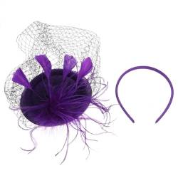 minkissy 2 Stück Hut-Mesh-Stirnband Ballkleid Für Damen Stirnband Schwarze Haarbänder Für Damenhaar -Teeparty-Stirnband Damen-Stirnbänder Fascinator Hut Schleier von minkissy