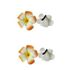 minkissy 20 Stk Haarklammer Tiara hawaiianische Blumenhaarspange Plumeria-Haarnadel gefälschte Eierblumen-Haarnadel Plumeria-Blumen-Haarspangen Frangipani Kopfbedeckung Ausgabekarte Braut von minkissy