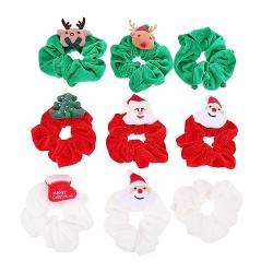 minkissy 27 Haarschmuck für Weihnachten weihnachtsgummis Weihnachts-Plüsch-Haargummis weihnachts scrunchies haarspange weihnachten rote Haaraccessoires rotes Stirnband Elastizität Socke von minkissy