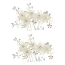 minkissy 2St Seitenkamm Blumenkopfschmuck Haarschmuck für die Perlenhochzeit Haarspangen für Damen Hanfu-Haarspange Haarkamm für Damenaccessoires Kamm einsetzen Kopfbedeckung für die Braut von minkissy