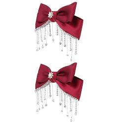 minkissy 2st Haarnadel Bowknot-haar-accessoires Haarspange Mit Großer Schleife Große Schleife Haarspange Französischer Bogen Bowknot-haarspange Rostfreier Stahl Braut Feder Pferdeschwanz von minkissy