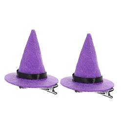 minkissy 2st Halloween-haar-accessoires Party-hexenhut Hexen-cosplay-hut Zauberhut-stirnband Halloween-zaubererhut Halloween-cosplay-hut Eisenlegierung Die Karikatur Fräulein Violett von minkissy