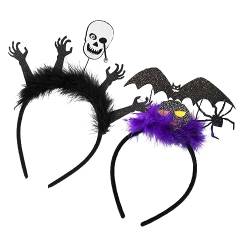 minkissy 2st Halloween-horror-requisiten Halloween-haarreifen Cosplay-stirnband Halloween-kostüm-stirnband Tag Des Toten Stirnbandes Halloween-party-stirnband Haarband Plastik Geist Skelett von minkissy