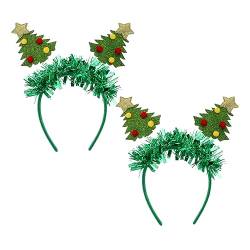 minkissy 2st Weihnachtsbaum-stirnband Weihnachtskopfbedeckung Kopfbedeckung Weihnachtsbaum Haarband Weihnachtsfotografie Stirnband Party-cartoon-haarreifen Grüßer Kleidung Schmücken Kind von minkissy