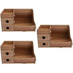 minkissy 3 Stk Aufbewahrungsbox Aus Holz Schubladenschrank Holzkasten 215b Klein von minkissy