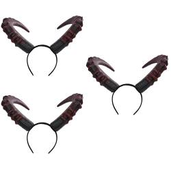 minkissy 3 Stk Stirnband Aus Teufelshorn Teufelshörner Haarband Stirnbänder Für Damen-make-up Stirnbänder Für Männer Halloween-teufel-stirnband Teufel Haarband Kleidung Mann Schminkset Pu von minkissy