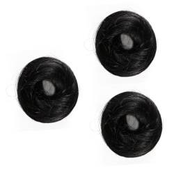 minkissy 3St Frauen Haarknoten scrunchie haarverlängerung haarknoten verlängerung Dutt Haargummi flauschige Brötchen Perückenring Haarring von minkissy