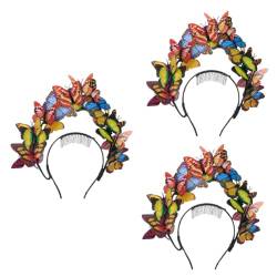 minkissy 3St Schmetterlings-Haarschmuck Hochzeits-Stirnbänder Haarband im Schmetterlings-Design haarreifen schmetterling damen haarschmuck schmetterling damen Stirnband hochzeit kopfschmuck von minkissy